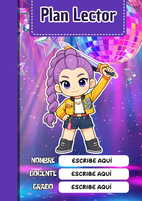 Portada de Guerreras K pop de Plan Lector para cuaderno llamativa y bonita - disponible para descarga gratuita