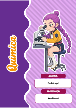 Portada de Guerreras K pop de Química para cuaderno fácil de imprimir - para personalizar tus materias