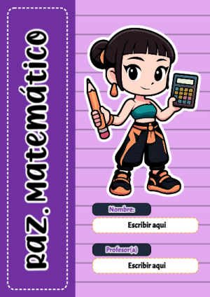 Portada de Guerreras K pop de Raz. Matemático para cuaderno colorida y creativa - diseño escolar moderno
