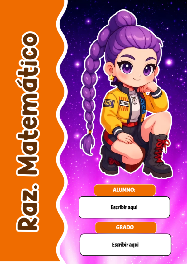 Portada de Guerreras K pop de Raz. Matemático para cuaderno ideal para niños - perfecto para organizar tus apuntes