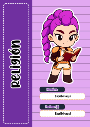 Portada de Guerreras K pop de Religión para cuaderno personalizada para imprimir - para todas las edades y grados