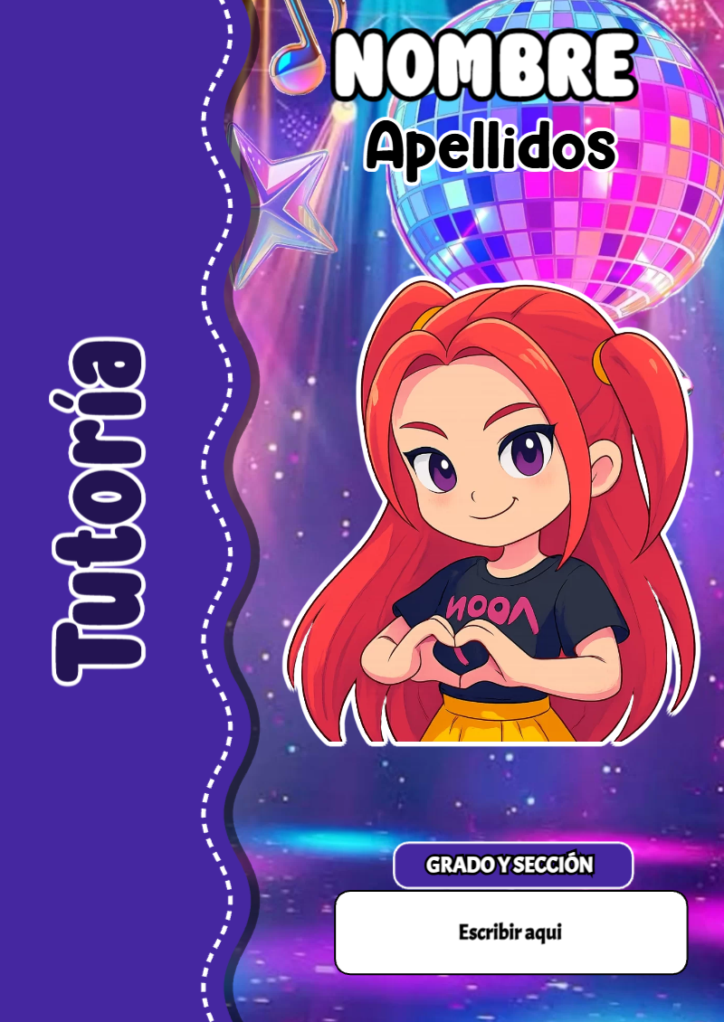Portada de Guerreras K pop de Tutoría Editable para Imprimir Gratis