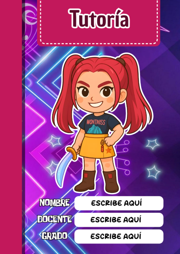 Portada de Guerreras K pop de Tutoría para cuaderno ideal para niños - ideal para el nuevo año escolar