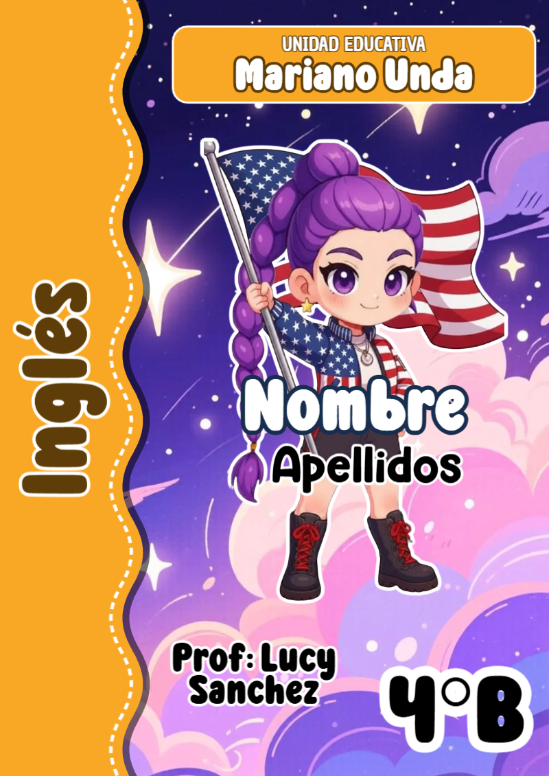 Portada de Guerreras K pop Inglés Editable para Imprimir Gratis