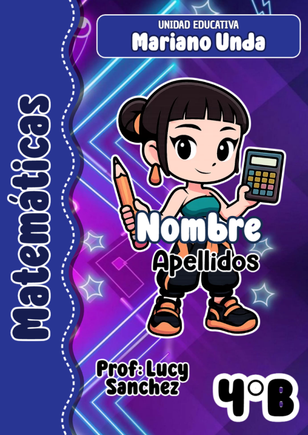 Portada de Guerreras K pop Matemáticas para cuaderno fácil de imprimir - estilo único para estudiantes