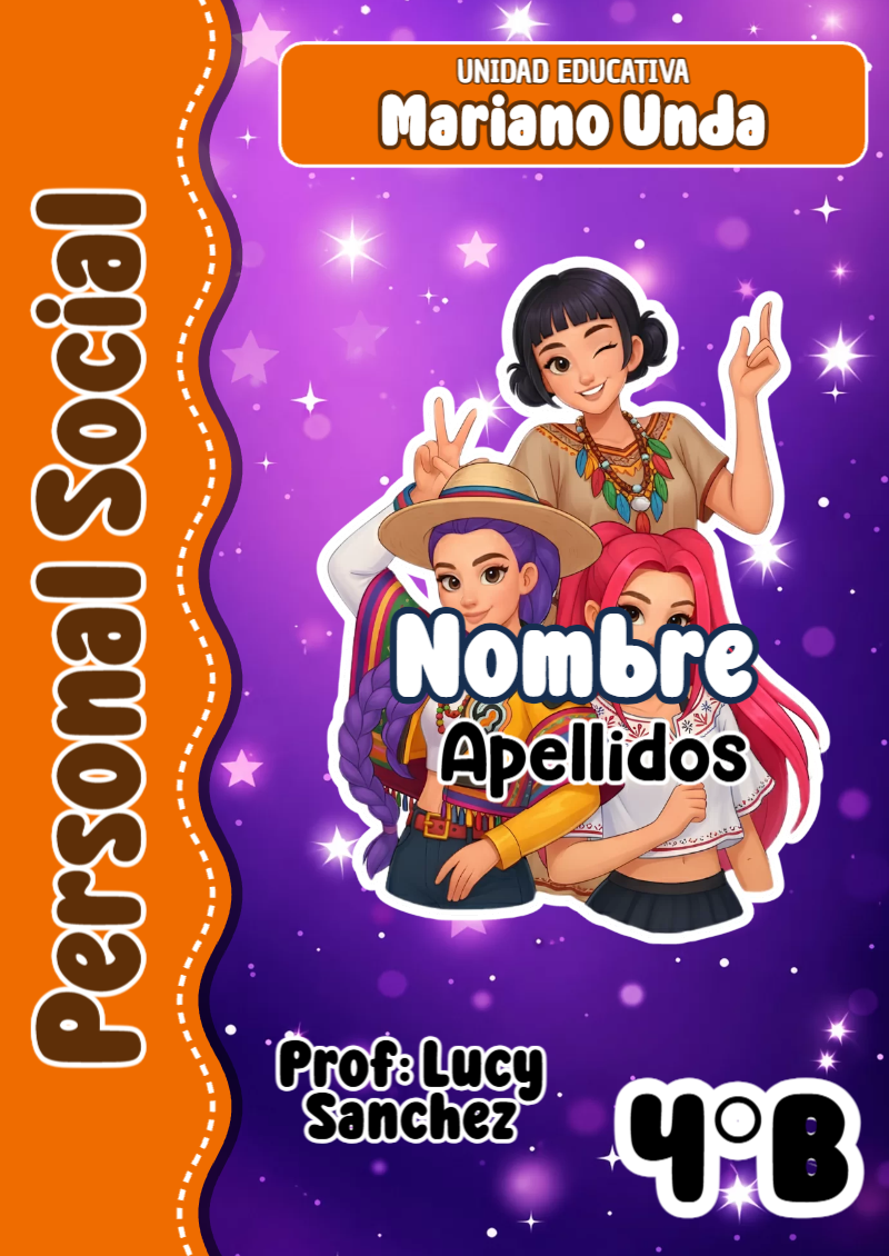 Portada de Guerreras K pop Personal Social Editable para Imprimir Gratis