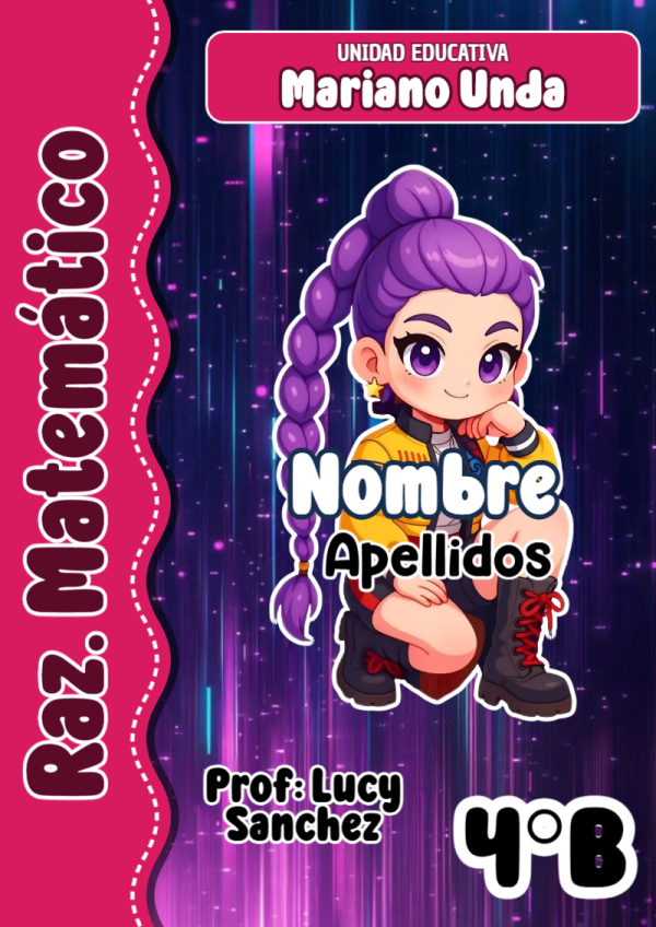 Portada de Guerreras K pop Raz. Matemático para cuaderno escolar creativa - creación especial de Mini Canva