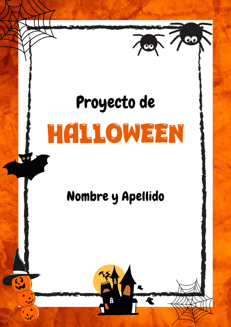 Portada de Halloween Anaranjado Editable para Imprimir Gratis