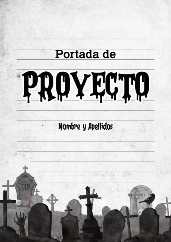 Portada de Halloween Cementerio para cuaderno escolar creativa - para todas las edades y grados