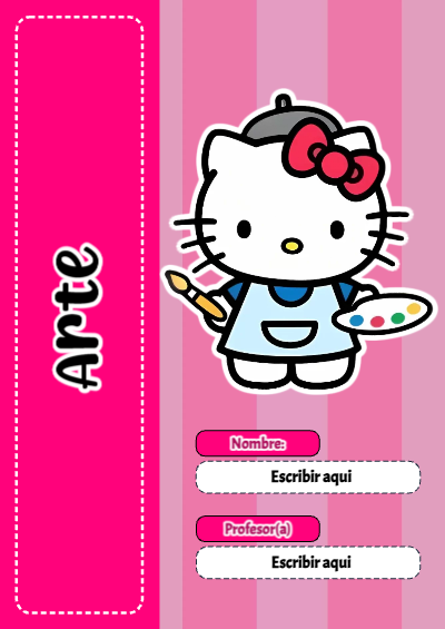 Portada de Hello Kitty de Arte Editable para Imprimir Gratis