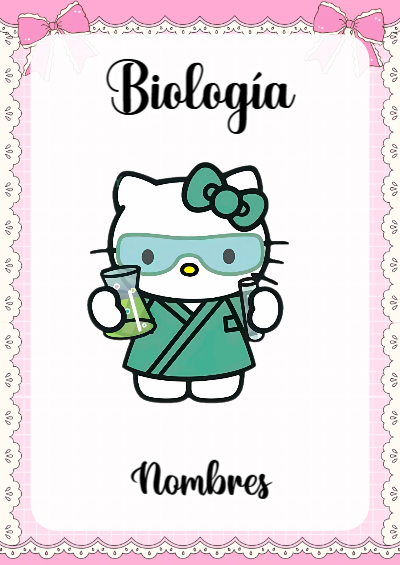 Portada de Hello Kitty de Biología Editable para Imprimir Gratis