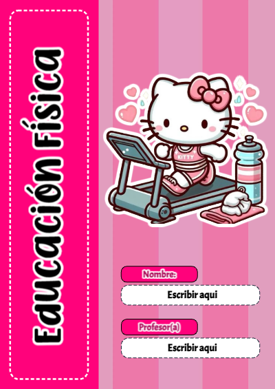 Portada de Hello Kitty de Educación Física Editable para Imprimir Gratis