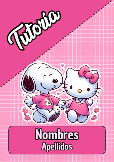 Portada de Hello Kitty de Hello Kitty de Hello Kitty para tutoria para cuaderno escolar creativa - para personalizar tus materias