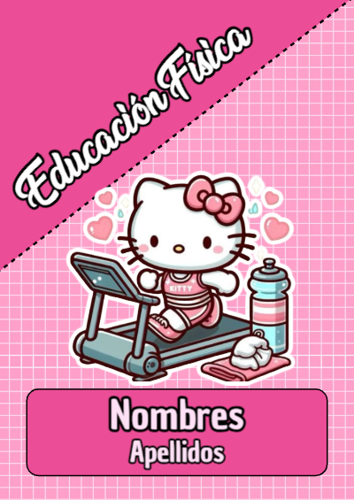 Portada de Hello Kitty de Hello Kitty de Portada de Hello Kitty para educación fisica Editable para Imprimir Gratis