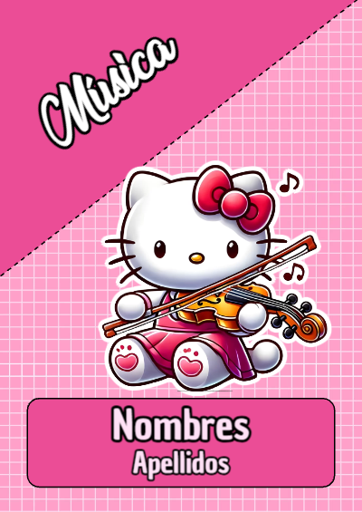 Portada de Hello Kitty de Hello Kitty de Portada de Portada de Hello Kitty para Musica Editable para Imprimir Gratis para cuaderno en formato A4 - creación especial de Mini Canva