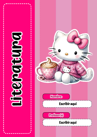 Portada de Hello Kitty de Literatura para cuaderno con diseño bonito - para todas las edades y grados