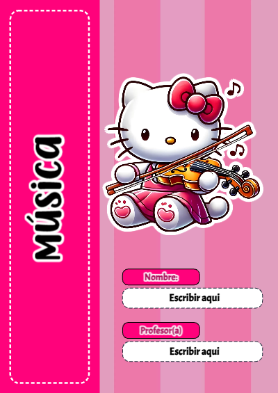 Portada de Hello Kitty de Música para cuaderno escolar creativa - creación especial de Mini Canva