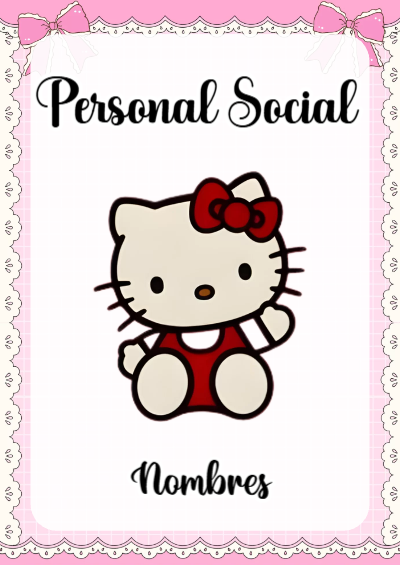 Portada de Hello Kitty de Personal Social para cuaderno para estudiantes - ideal para el nuevo año escolar