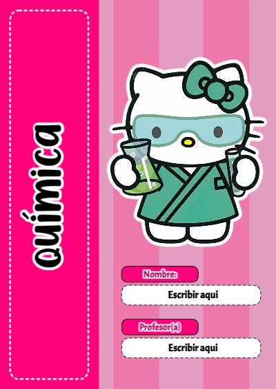 Portada de Hello Kitty de Química Editable para Imprimir Gratis