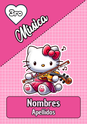 Portada de Hello Kitty para musica para cuaderno en formato A4 - ideal para el nuevo año escolar