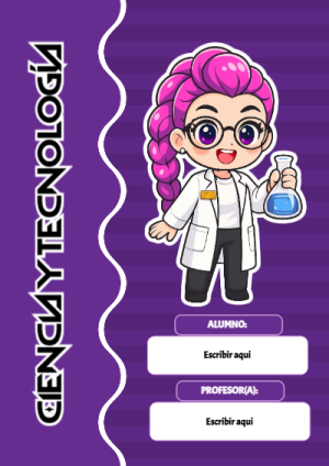 Portada de Huntrix de Ciencia y Tecnología para cuaderno para clases - disponible para descarga gratuita