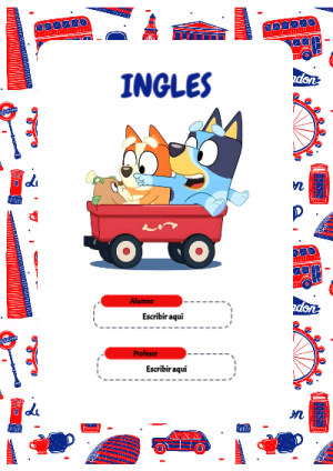 Portada de Ingles para cuaderno en formato A4 - diseño exclusivo y original