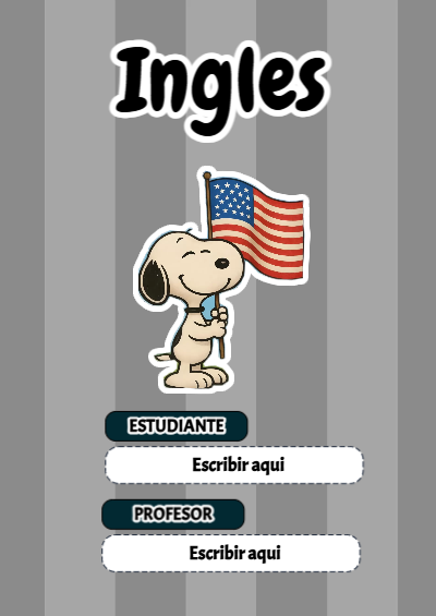 Portada de Ingles Editable para Imprimir Gratis
