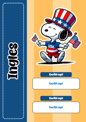 Portada de Ingles para cuaderno en tamaño A4 - para personalizar tus materias