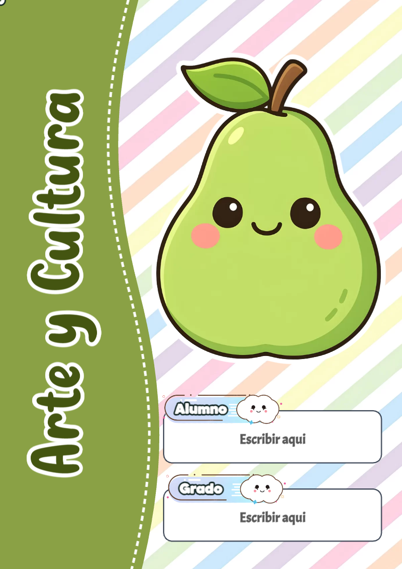 Portada de Kawaii de Arte y Cultura Editable para Imprimir Gratis