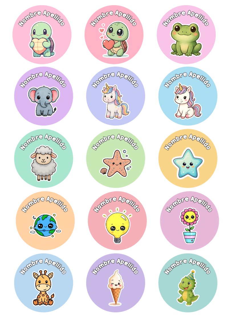 Etiquetas adhesivas de Kawaii Escolares para imprimir gratis - para todas las edades y grados