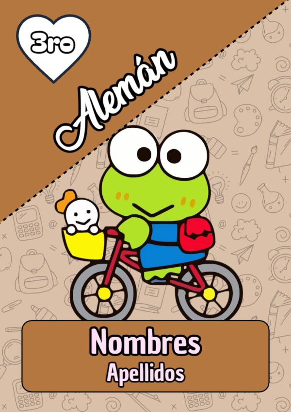 Portada de Keroppi de Alemán para cuaderno en formato A4 - diseño exclusivo y original
