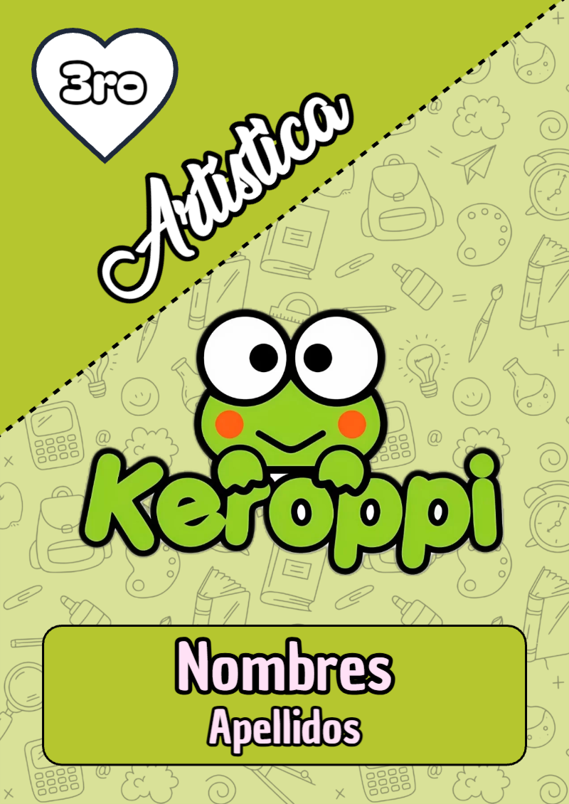 Portada de Keroppi de Artística Editable para Imprimir Gratis