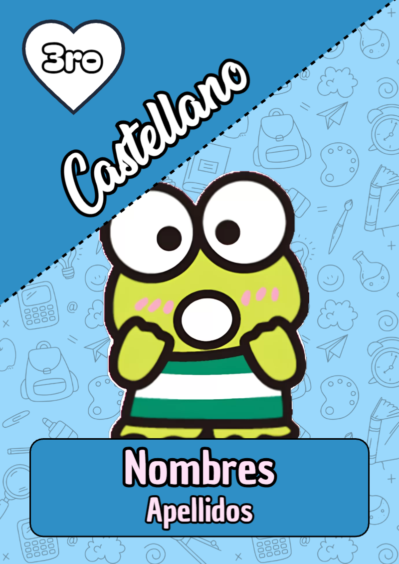 Portada de Keroppi de Castellano Editable para Imprimir Gratis