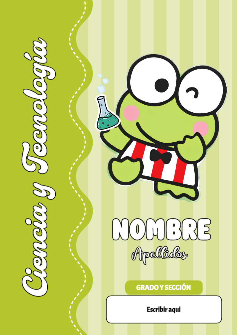 Portada de Keroppi de Ciencia y Tecnología Editable para Imprimir Gratis