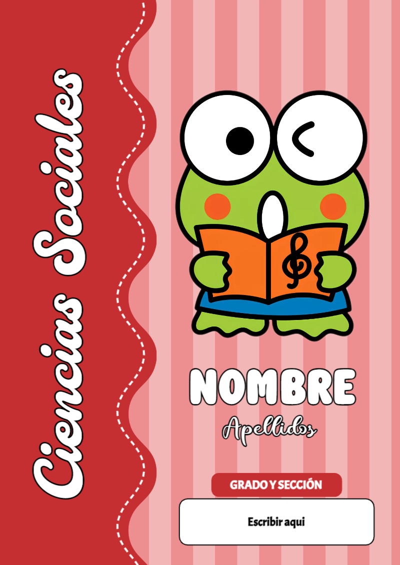 Portada de Keroppi de Ciencias Sociales Editable para Imprimir Gratis