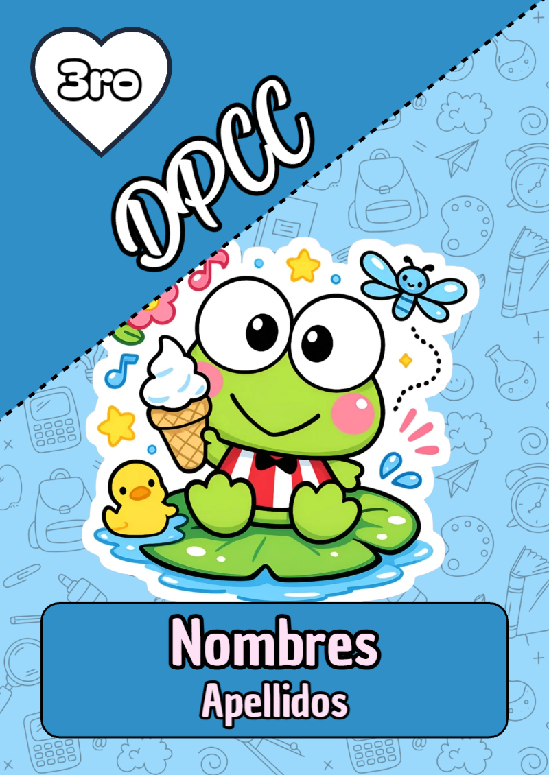 Portada de Keroppi de DPCC Editable para Imprimir Gratis