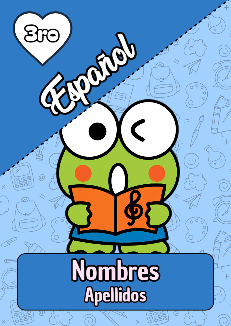 Portada de Keroppi de Español para cuaderno para primaria - ideal para cuadernos de espiral