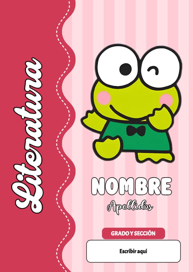 Portada de Keroppi de Literatura Editable para Imprimir Gratis