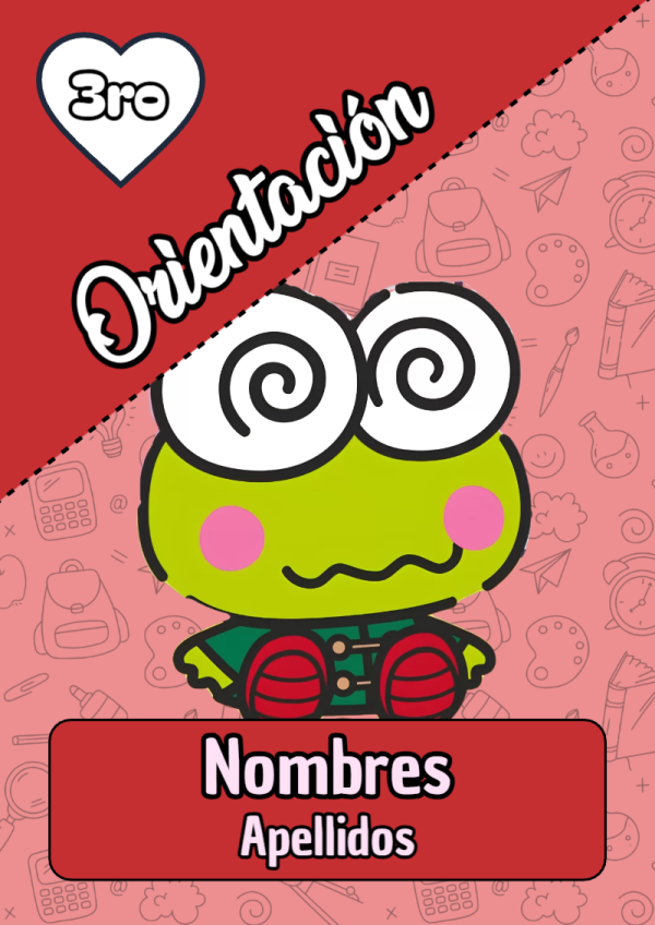 Portada de Keroppi de Orientación para cuaderno con estilo infantil - para personalizar tus materias