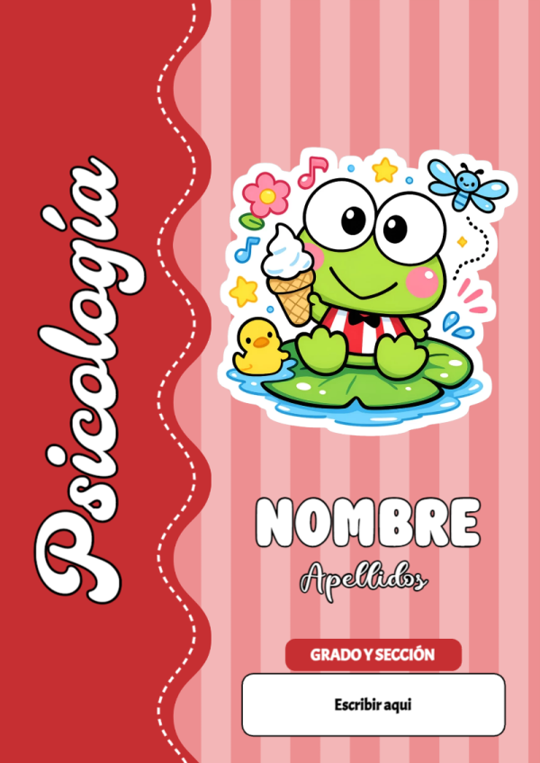 Portada de Keroppi de Psicología para cuaderno ideal para niños - para el regreso a clases