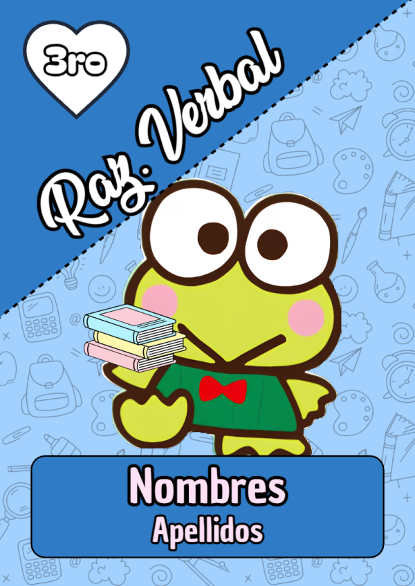 Portada de Keroppi de Raz. Verbal para cuaderno colorida y creativa - ideal para cuadernos de espiral