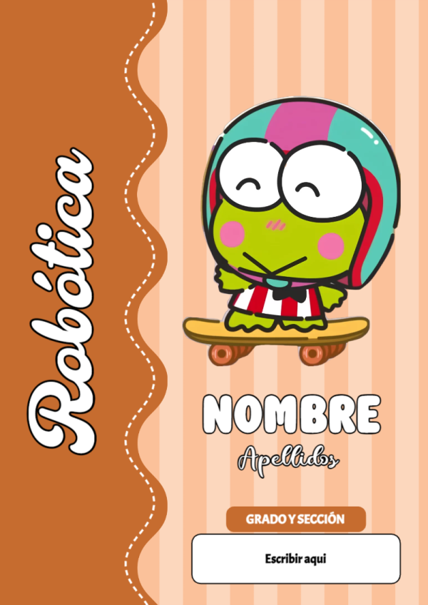 Portada de Keroppi de Robótica para cuaderno para clases - estilo único para estudiantes