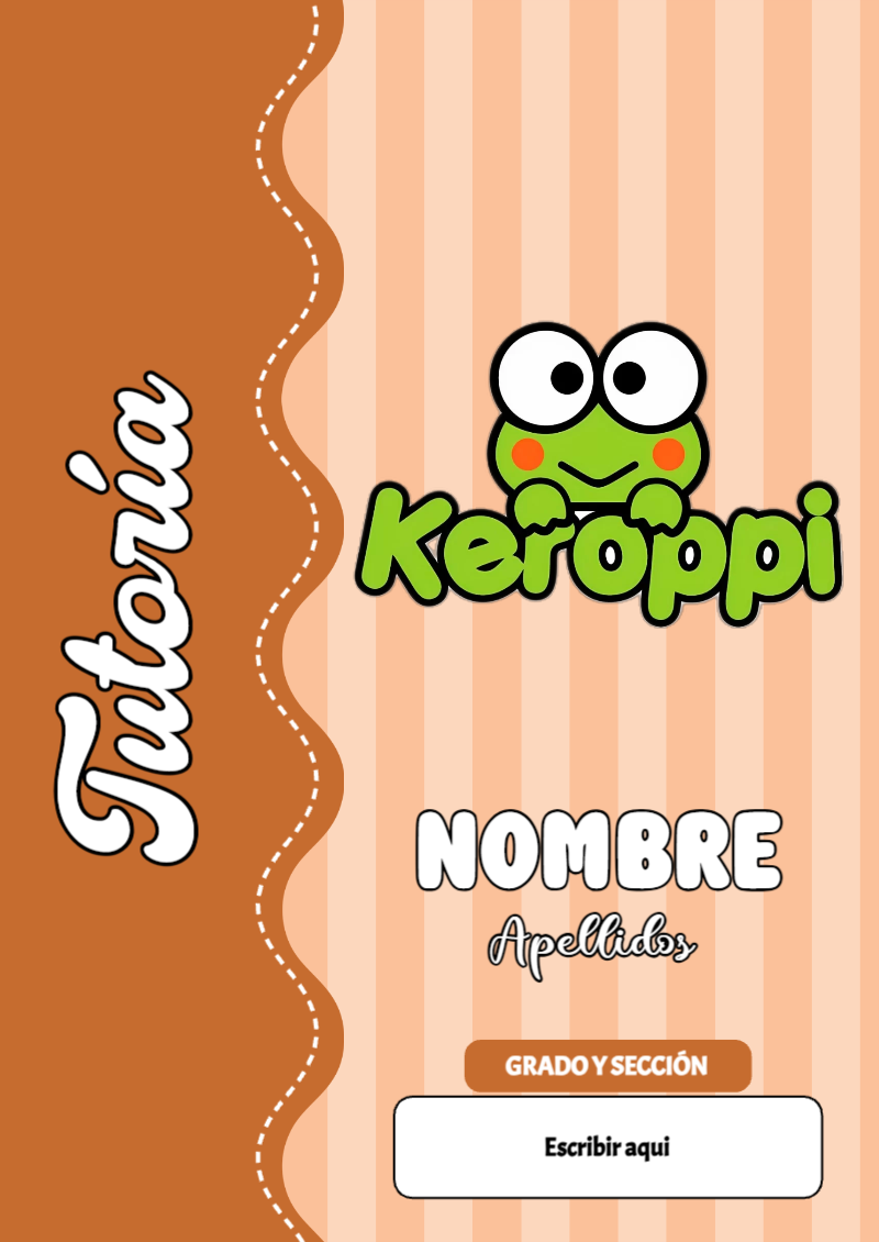 Portada de Keroppi de Tutoría Editable para Imprimir Gratis