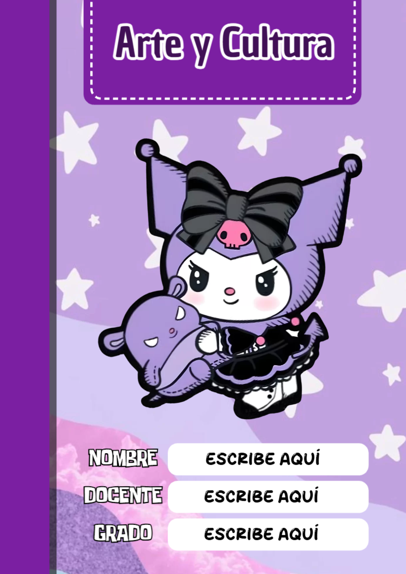 Portada de Kuromi Arte y Cultura Editable para Imprimir Gratis