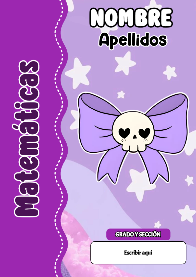 Portada de Kuromi de Matemáticas para cuaderno llamativa y bonita - ideal para el nuevo año escolar