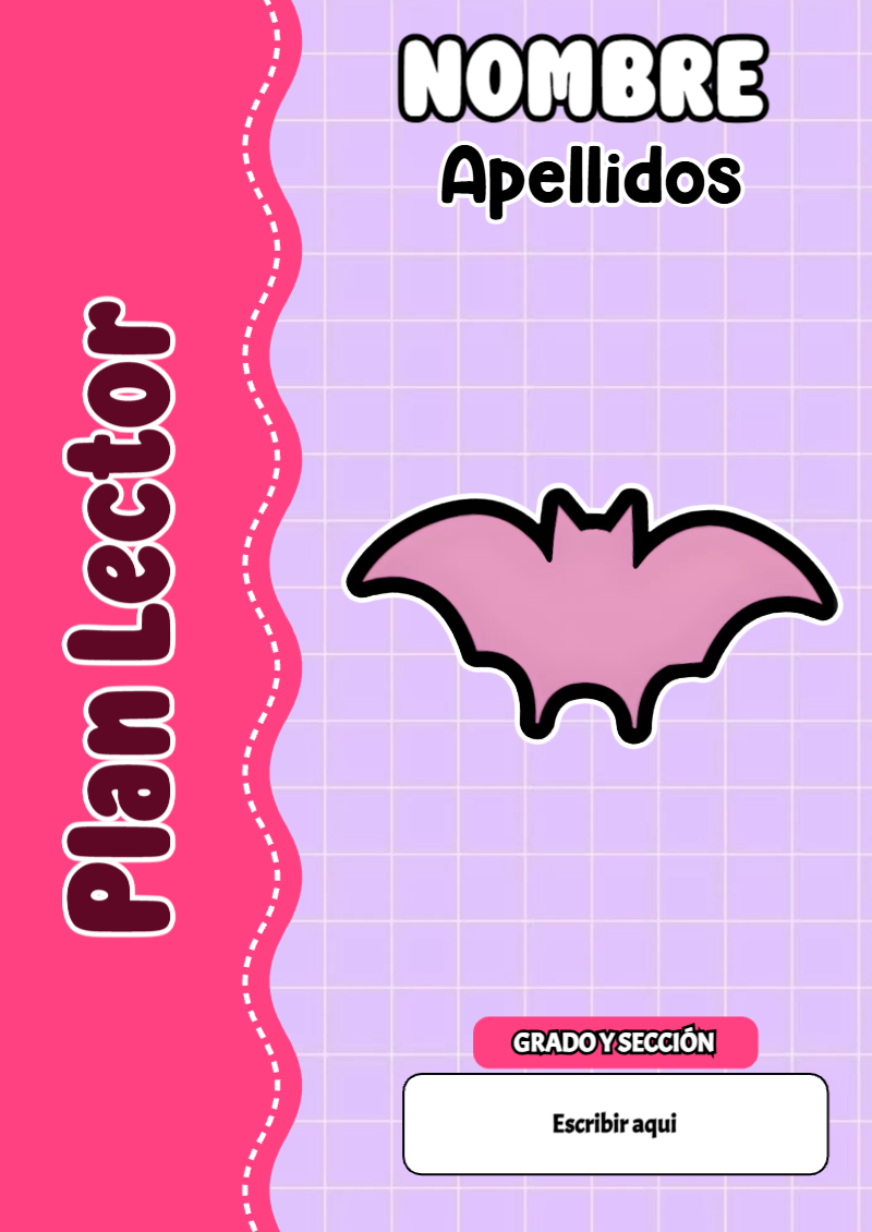 Portada de Kuromi de Plan Lector para cuaderno colorida y creativa - para personalizar tus materias