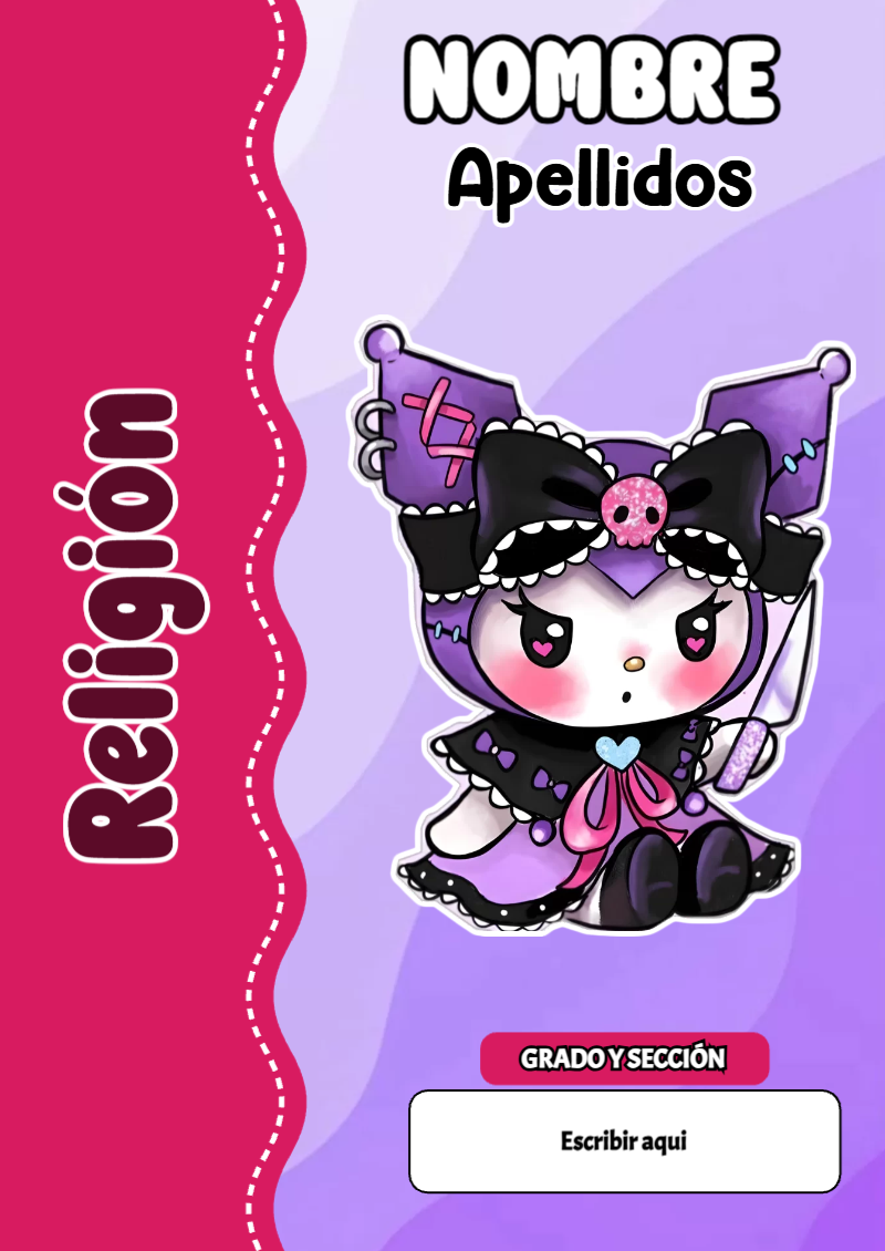 Portada de Kuromi de Religión para cuaderno con estilo infantil - creación especial de Mini Canva