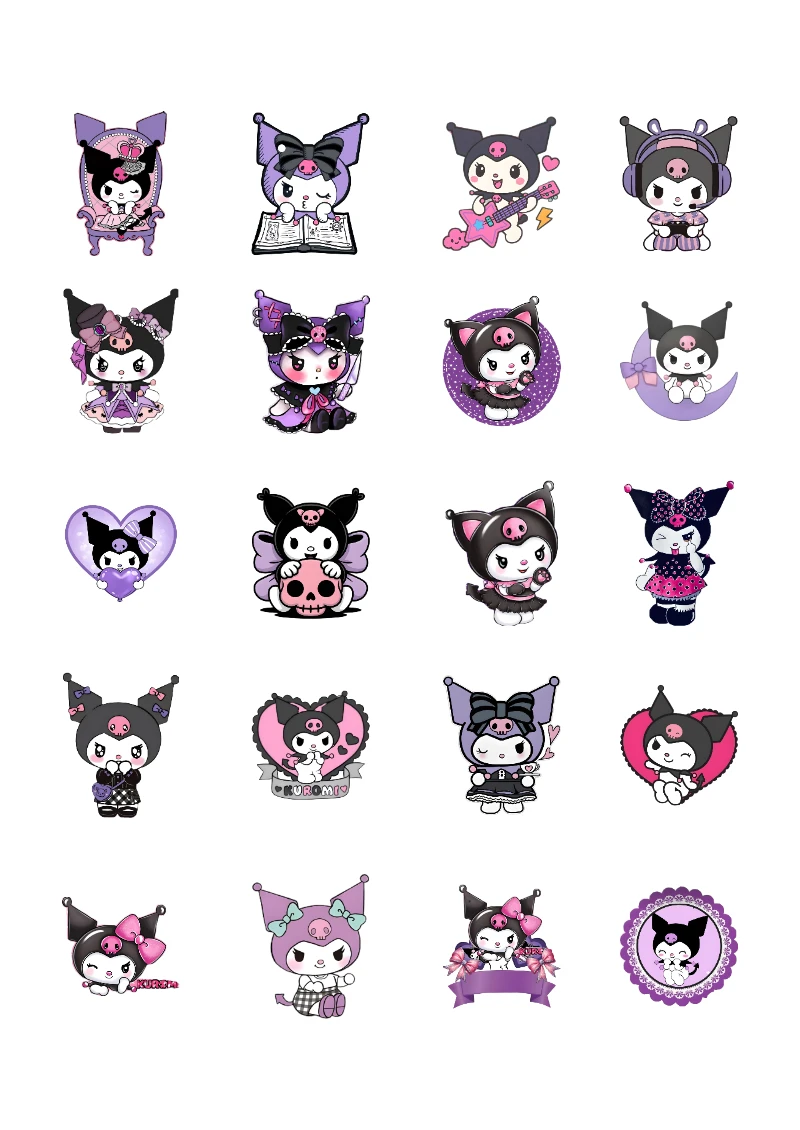 Stickers infantiles de Kuromi para Imprimir y Coleccionar Gratis (Diseño 1) bonitos para imprimir - para personalizar tus materias