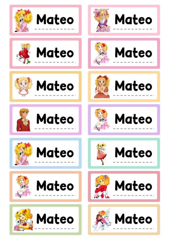 Etiquetas bonitas de LA DULCE CANDY Escolares para el nuevo año escolar - perfecto para organizar tus apuntes