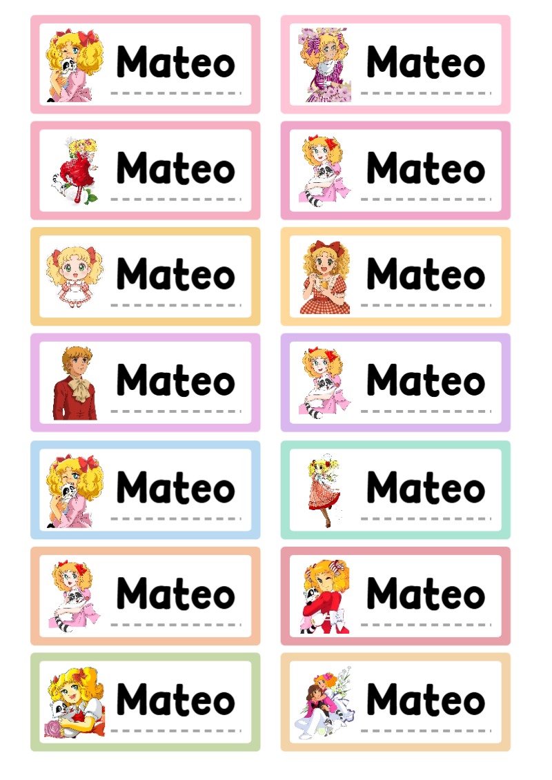 Etiquetas de LA DULCE CANDY Escolares Editables para Imprimir Gratis